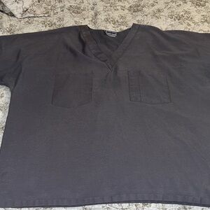 Landau Charcoal V-Neck Short Sleeve Shirt